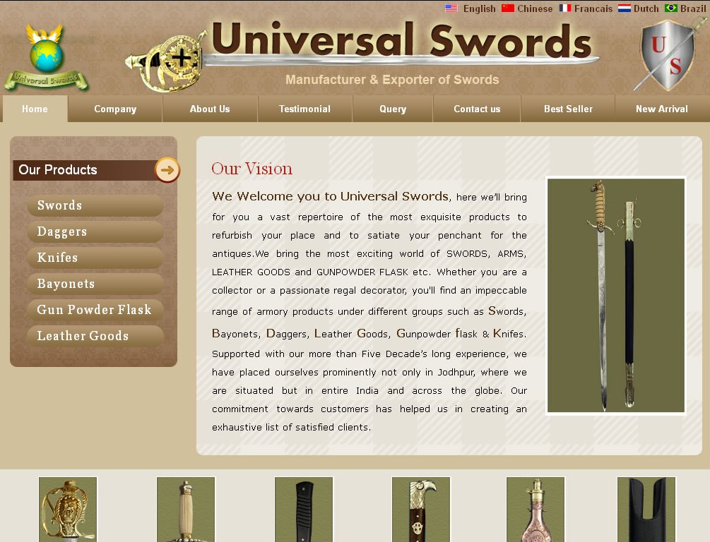 Universal Swords — E-Cybertech Client Project